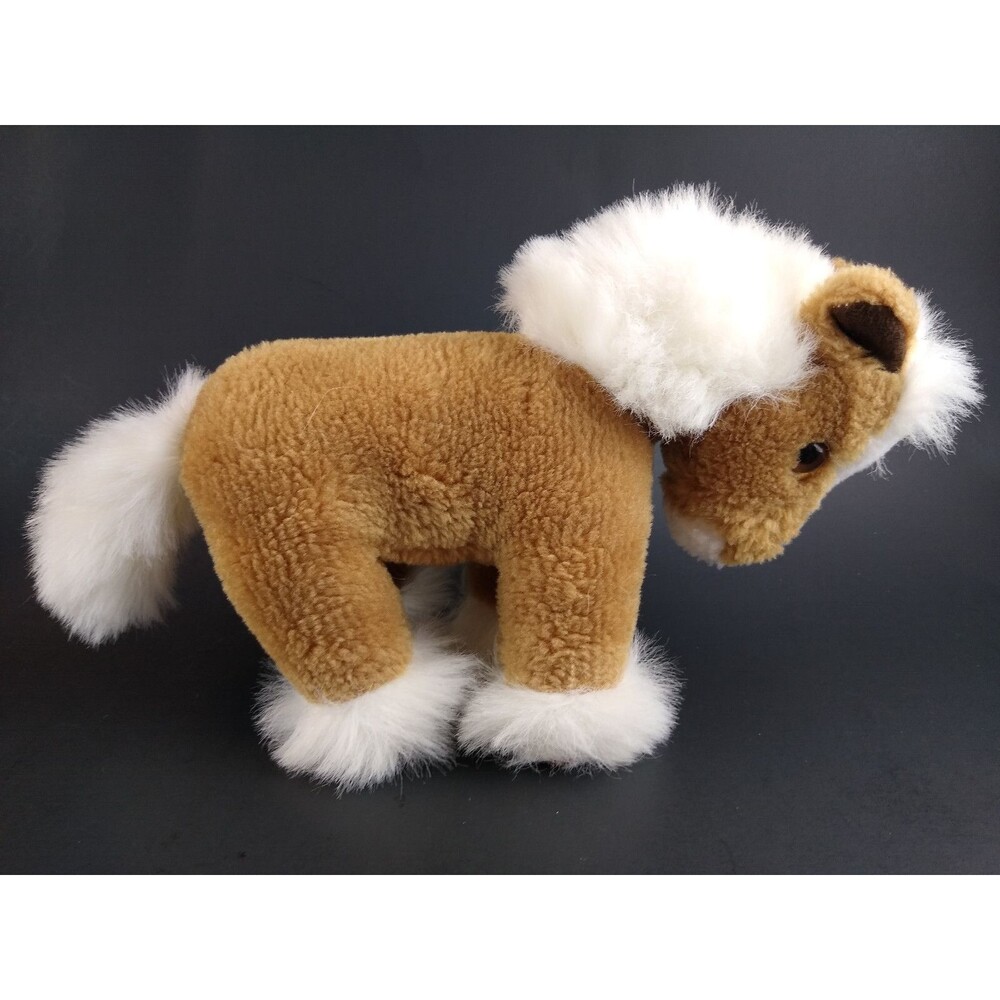 Clydesdale Horse Plush Stuffed Animal Brown w White by Soft Things